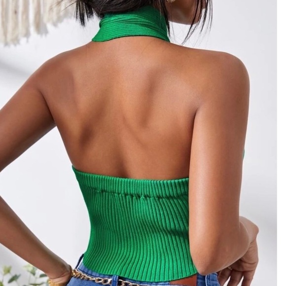 Green halter top - Picture 2 of 4